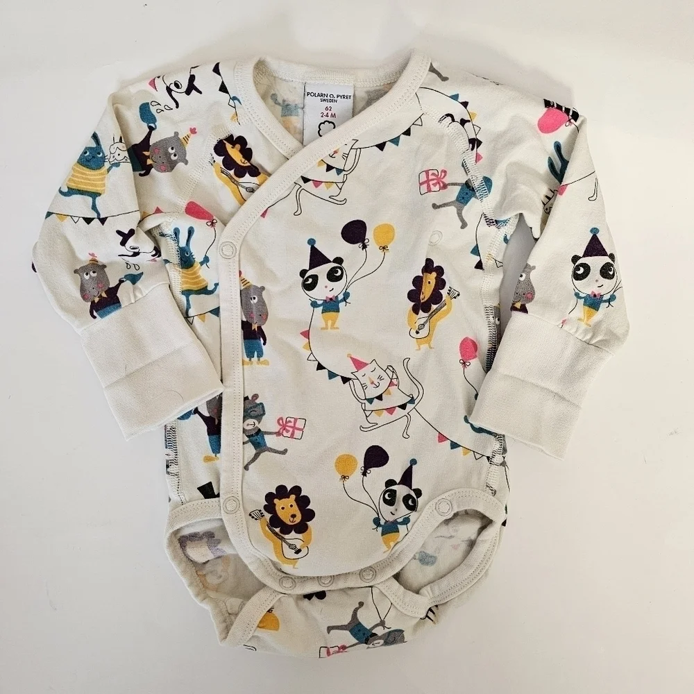 Polarn O Pyret bundle of 2 Wraparound Babygrow bodysuits